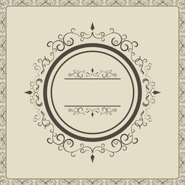 Vintage round frame vector. Ornate calligraphic design element. - Vector, afbeelding