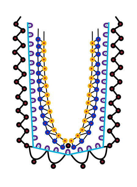 cuello ornamento bordado diseño
 - Vector, imagen