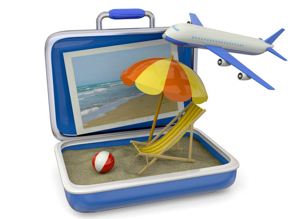 Summer in a Suitcase - 3D - Foto, imagen