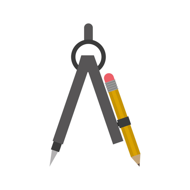 Drawing compass with pencil set - Vector, Image