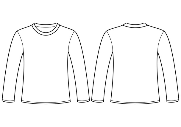 Plantilla de camiseta de manga larga
 - Vector, Imagen