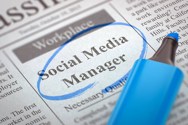 Sociální Media Manager nyní nájem. 3D. - Fotografie, Obrázek