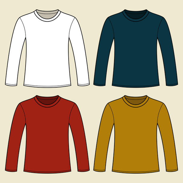 Modelo de camiseta de mangas compridas
 - Vetor, Imagem