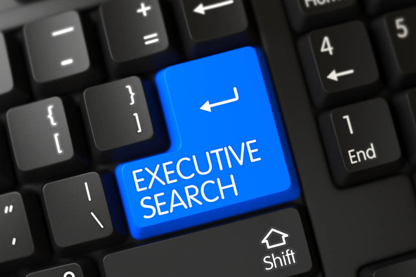 Executive Search Vértes kék billentyűzet gombra. 3D. - Fotó, kép