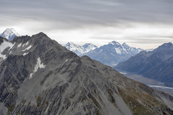 Οροσειρά σε Αοράκι Βουνό Κουκ εθνικό πάρκο, Νέα Ζηλανδία - Φωτογραφία, εικόνα