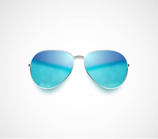 Vector beach sea and sky reflection sunglasses - Vector, Image