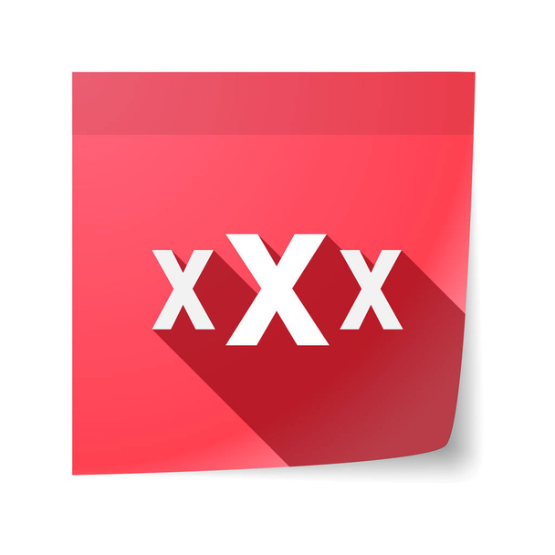 Απομονωμένη κολλώδη σημείωση με ένα εικονίδιο του γράμματος Xxx - Διάνυσμα, εικόνα