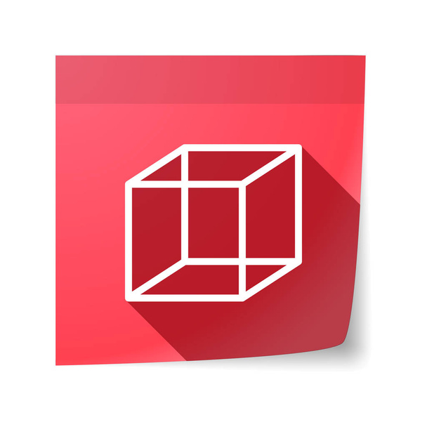 Geïsoleerde notitie met het teken van een kubus - Vector, afbeelding