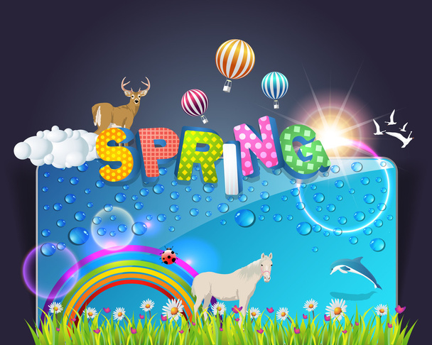 Illustration of Spring Template - Vector, Image