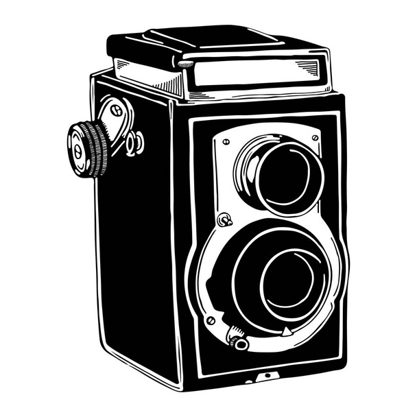 Sketch photo camera - Vektor, kép