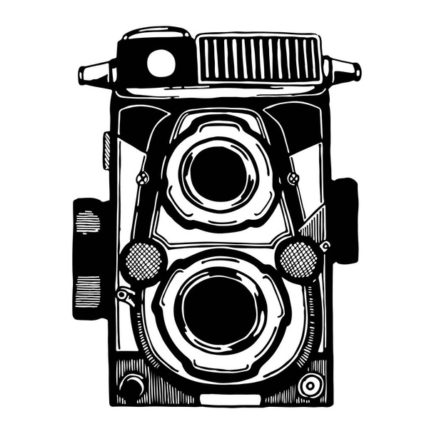 Sketch photo camera - Vektor, kép