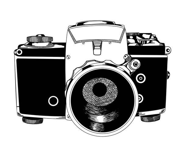 Sketch photo camera - Vettoriali, immagini