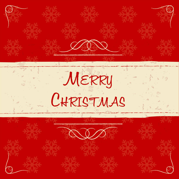 Feliz Navidad en marco beige retro, tarjeta de felicitación, vector
 - Vector, Imagen