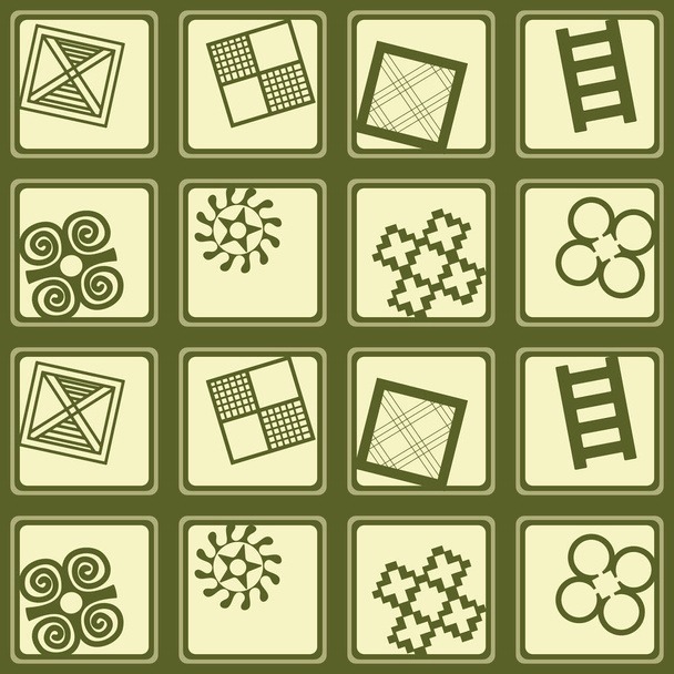 naadloze patroon met adinkra symbolen   - Vector, afbeelding