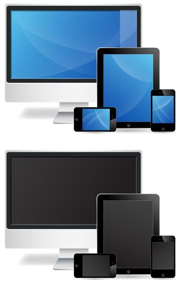 Monitor Tablet Phone Vectors - Vector, Image