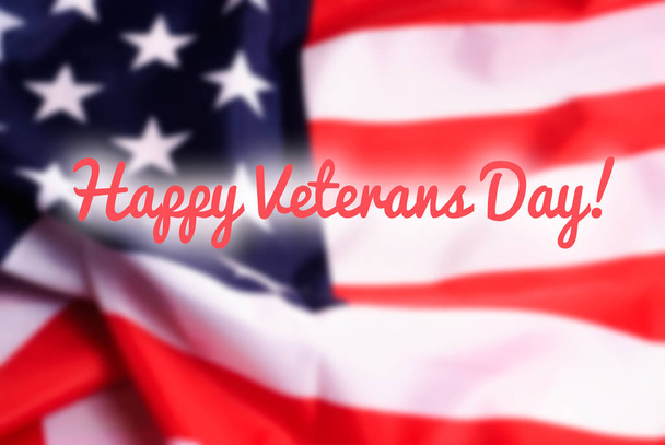 Happy Veterans Day sur fond drapeau des États-Unis
 - Photo, image