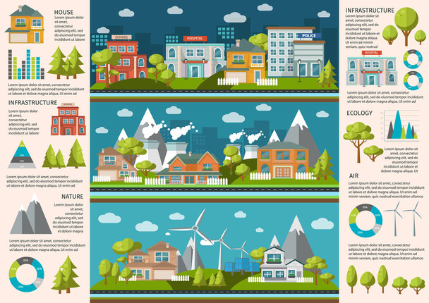 Infografiken zum Stadtleben - Vektor, Bild
