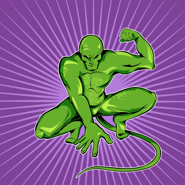 スーパー ヒーロー緑色の怪物 - ベクター画像