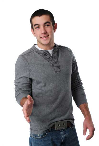 Teen boy greeting with his hand - Photo, Image