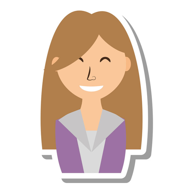 деловая женщина аватар элегантный изолированный значок
 - Вектор,изображение