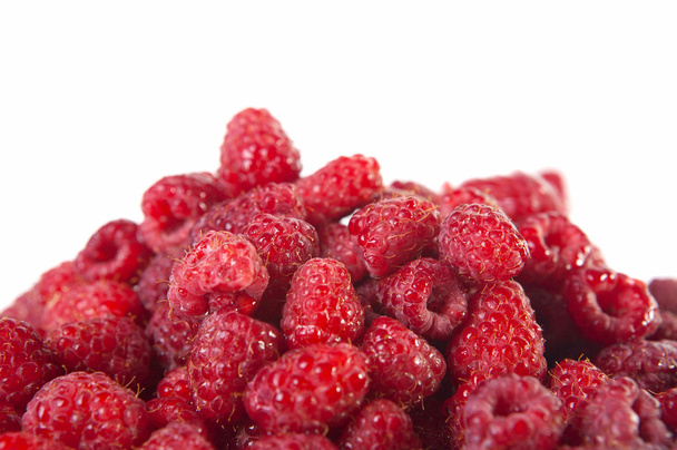 Fresh raspberries isolated on white - 写真・画像