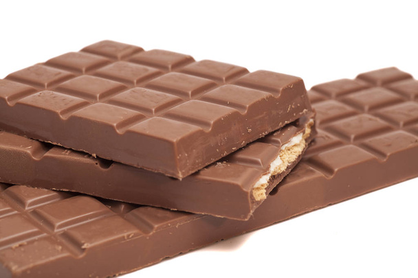 Chocolate bars isolated on white - Fotografie, Obrázek