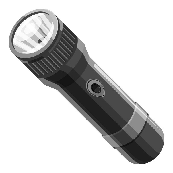Flashlight icon, gray monochrome style - Vector, Image