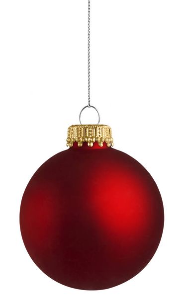 Bola roja de Navidad sobre fondo blanco
 - Foto, Imagen