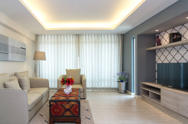 luxusní interiér obývací pokoj - Fotografie, Obrázek