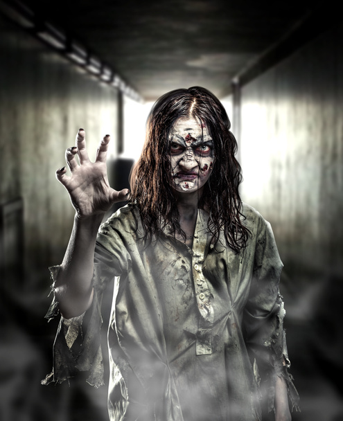 Portret kobiety zombie horror - Zdjęcie, obraz