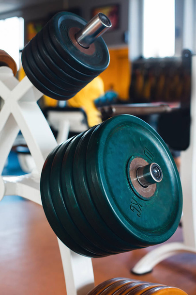  weight plates on bar-bells - Photo, Image