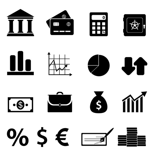 Icone della finanza, delle imprese e delle banche
 - Vettoriali, immagini