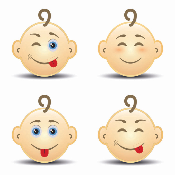 Baby smile set - Vector, Image