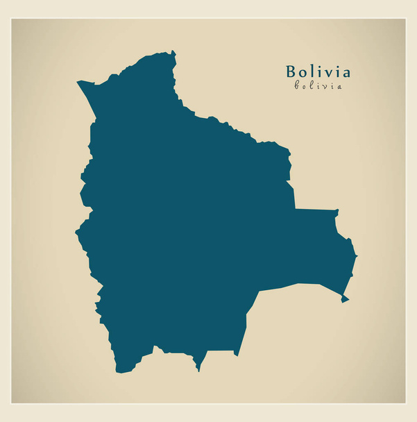 Moderní mapa - Bo Bolívie - Vektor, obrázek