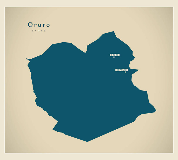 Nowoczesne-Mapa - Oruro Bo - Wektor, obraz