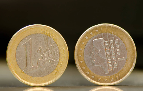 Eén Nederlanden euromunten - Foto, afbeelding