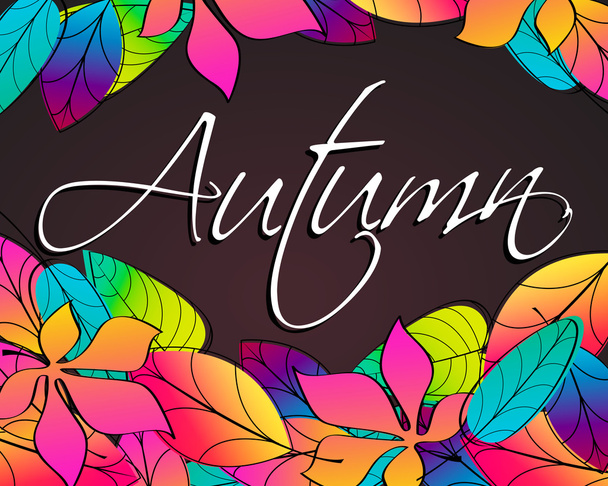 Colorful autumn leaves illustration - Vector, afbeelding