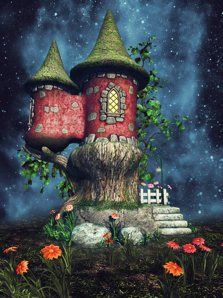 夜の妖精の宮殿 - 写真・画像