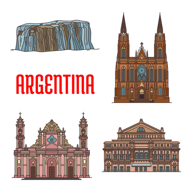 Atrakcje turystyczne Argentyna - Wektor, obraz