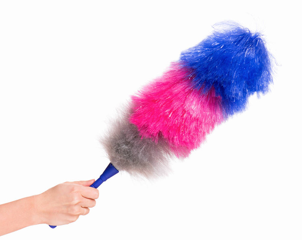 Woman hand holding soft duster - Photo, Image