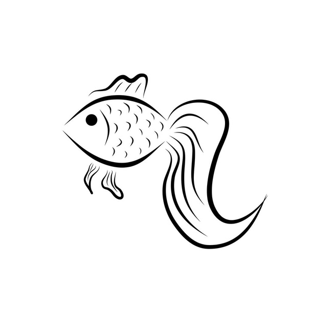 Иллюстрация с изображением рыбы
 - Вектор,изображение