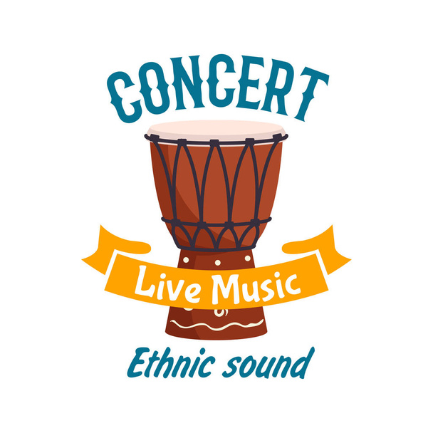 Live music concert isolated vector label emblem - Vector, Image