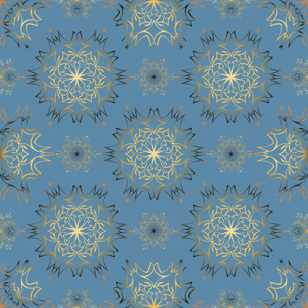 Elegant seamless pattern with floral and Mandala elements. Nice hand-drawn illustration - Wektor, obraz