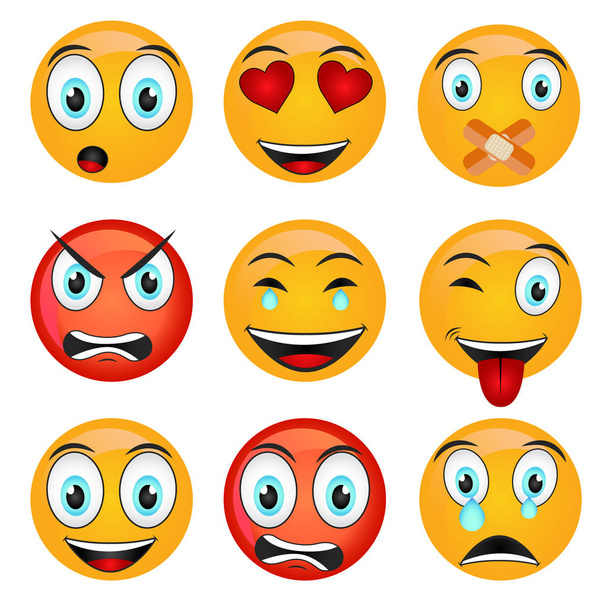 Set of Emoticons icons - Vector, Image