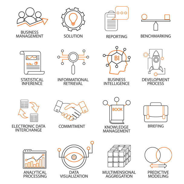 Иконы для поддержки управления бизнесом
 - Вектор,изображение