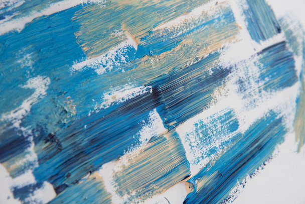 Strokes pittura ad olio sfumature blu su uno sfondo bianco
 - Foto, immagini