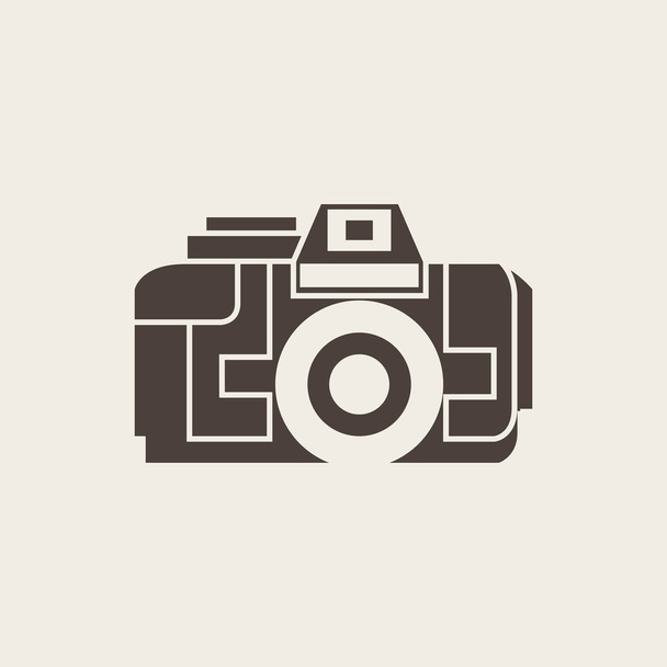 Vector photo camera icon in line style - Vettoriali, immagini