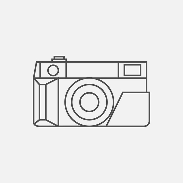 Vector photo camera icon in line style - ベクター画像