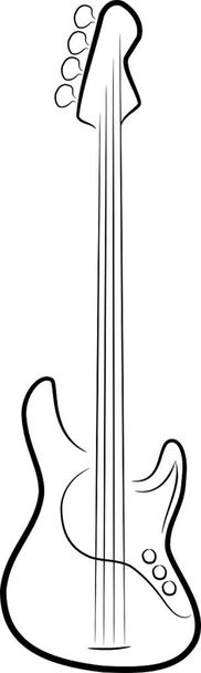 Bass guitar made of lines - Vector, Image