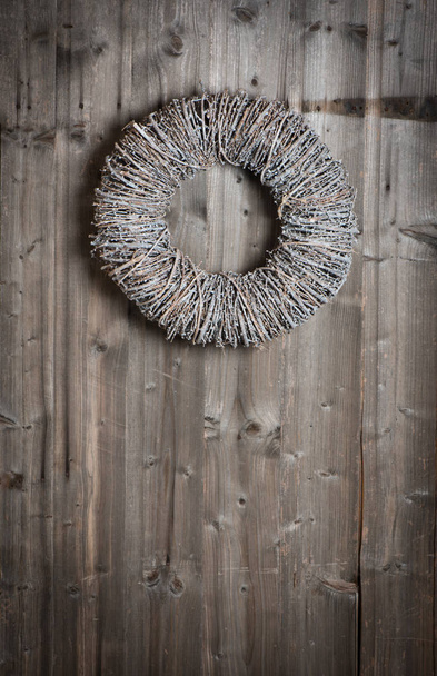 door with holiday wreath - Fotografie, Obrázek